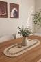 Karanfil Luxury Crochet 33X100 cm Oval Runner Beige