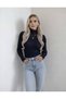 High Neck Fit Long Sleeve Body Women's Sweater - Stretchy Camisole Fabric Slim Fit Stylish Casual Top - 4
