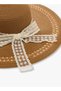Lace Trim Beach Hat with Bow Detail - 4