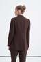 Double-Breasted Collar Single Button Blazer Lined Brown Jacket 0070 - 6