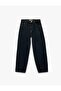 Cotton in Pocketed Denim Pants with Adjustable Waistband and Elastic Bands - 3