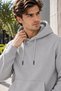 3 Thread Quality Combed Cotton Fabric Men's Hooded Comfortable Fit Stone Color Sweatshirt with Kangaroo Pocket - 2
