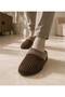Men's Velvet Plush Fur Inside Anti-Slip Sole Home Slippers
