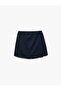 Elastic Waist Cotton Blend School Shorts Skirt - 2
