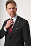 Black Mono Collar Striped 6 Drop Slim Fit Full Lining Flexible Suit 1001260149 - 3