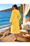 100% Cotton 4 Layer Muslin Jacquard Belted Bathrobe - 5