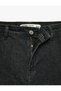 High-Waisted, Comfortable Fit Cotton Denim Pants - Culotte Jeans - Black - 3