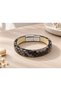 Morzelli Gray Python Snake Skin Men's Bracelet - Textured Design with Silver Clasp - 3