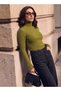 HIGH NECK BUTTON DETAIL TRICOT