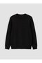 Peak New Season Black Crew Neck Printed Sweatshirt - 5