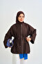 Women's Adjustable Waist Pleated Detail Zero Collar Lined Short Trench Coat Jacket Brown - 4