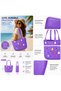 Kaliedo 35×11×26cm EVA Rubber Beach Tote Bag with 5 Summer Charms | Waterproof, Durable & Easy-to-Clean | Spacious Summer Beach Bag for Women & Family (Purple) - 6