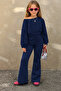 Girl's Boat Neck Sweat Spanish Flare Sweatpants 2-Piece Settop and Bottom Set - 3