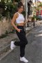 Women's Oversize Fit 3 Thread Sweatpants with Elastic Cuffs - 2