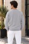 3 Thread Quality Combed Cotton Fabric Men's Crew Neck Stone Color Sweat Sweatshirt - 5