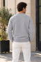 3 Thread Quality Combed Cotton Fabric Men's Crew Neck Gray Sweat Sweatshirt - 6