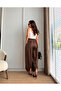 Brown Elastic Waist Shalwar Trousers - 2Y51316 - 3