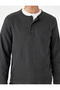 Long Sleeve Cotton Buttoned Henley Collar Sweatshirt - 5