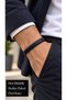 Ravello Black Leather Men's Bracelet - Minimal Design with Segment Silver Clasp