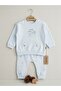 Baby Boy Set with Deer Print and Pockets, Seasonal Interlock Fabric Two-Piece Set