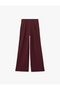 High Waist Viscose Blend Pleated Palazzo Trousers with Pockets - 3