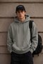 Men's Winter 3-Strand Fleece Hooded Oversize Sweatshirt with Kangaroo Pocket