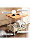 Rolling End Table, Coffee Table with Storage Organizer Cart, Modern Side Desk, Bedside Desk Home Decor for Living Room, Bedroom, Small Spaces - 4