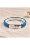 Kelmesso Blue Leather Men's Bracelet - Stylish Minimal Design with Long Silver Lock - 3