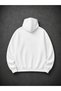 White Women's Hooded Sweatshirt Sorry if I Looked Interested Printed Hoodie - 3