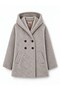 Urban Retro Hooded Oversize Jacket Coat Women's Creamy Gray