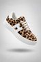 Women's Leopard Patterned Thick Sole Sneaker Lace-Up Casual Sports Shoes