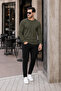 Men's Premium Crew Neck Khaki Basic Knit Sweater