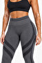 Line Contour Striped High Waist Hip Shaping Seamless Leggings - 2