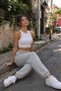 Women's Oversize Fit 3 Thread Sweatpants with Elastic Cuffs - 2