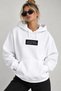 White Women's Hooded Sweatshirt Sorry if I Looked Interested Printed Hoodie