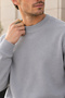 3 Thread Quality Combed Cotton Fabric Men's Crew Neck Gray Sweat Sweatshirt - 2