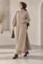 Women's collar, zippered, side slit, tunic, pants set