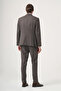Mink-Brown Swallow Collar Striped Double Breasted 6 Drop Slim Fit Full Lining Flexible Suit 1001260 - 5