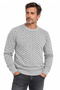 Men's Crew Neck Geometric Pattern Sweater