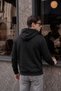 Men's Winter 3-Strand Fleece Hooded Oversize Sweatshirt with Cut-Out Pockets - 3
