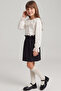 Girl's Bella Ecru Lace Blouse Black Skirt Top and Bottom Set October 29 Show Outfit - 6