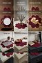 New Year's Eve Burgundy Daisy American Service Set 36cm 2-Piece, Christmas Cotton Rope Supla Presentation Set - 8