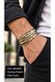 Halveri Sand Beige Leather Men's Bracelet - Multi-Row Patterned Textured Design