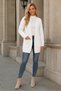 Women's Long Sleeve Open Front Pocket Hair Braided Casual Fit Stylish Daily White Knitwear Cardigan - 7