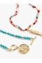 Beaded Multiple Necklaces with Medallion and Fish Charms - 3