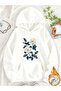 Unisex Women's Printed Hooded Kangaroo Pocket Comfortable Fit Regular Cut Sweatshirt