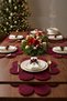 New Year's Eve Burgundy Daisy American Service Set 36cm 2-Piece, Christmas Cotton Rope Supla Presentation Set - 4