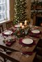 New Year's Eve Burgundy Daisy American Service Set 36cm 2-Piece, Christmas Cotton Rope Supla Presentation Set - 6