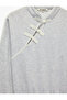 Embellished Buttoned Mandarin Collar Sweatshirt with Raised Comfortable Fit and Frog Closure - 7