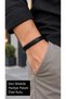 Ervanto Dark Brown Leather Men's Bracelet - Curved Band and Silver Clasp